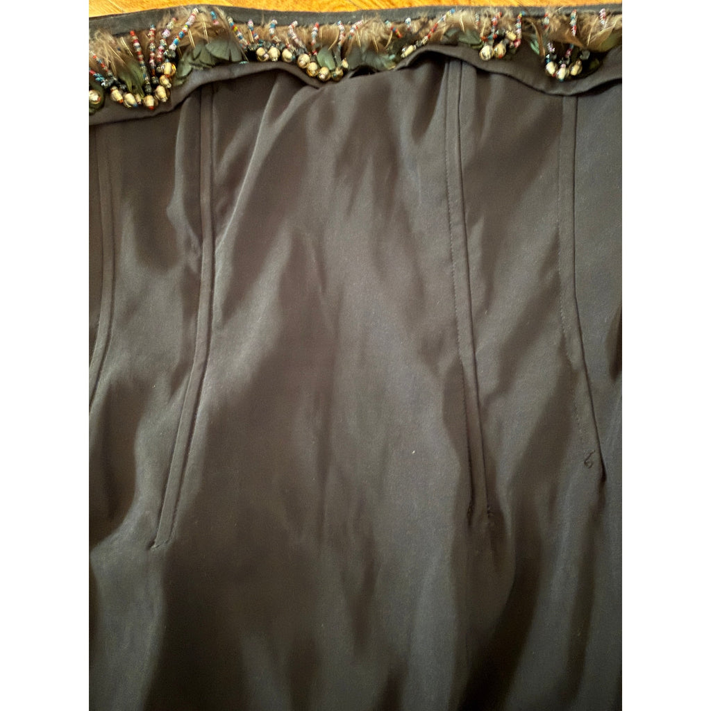REIMAGINED by Bailey Grace One of a Kind Custom Bead & Feather Mini Dress - M