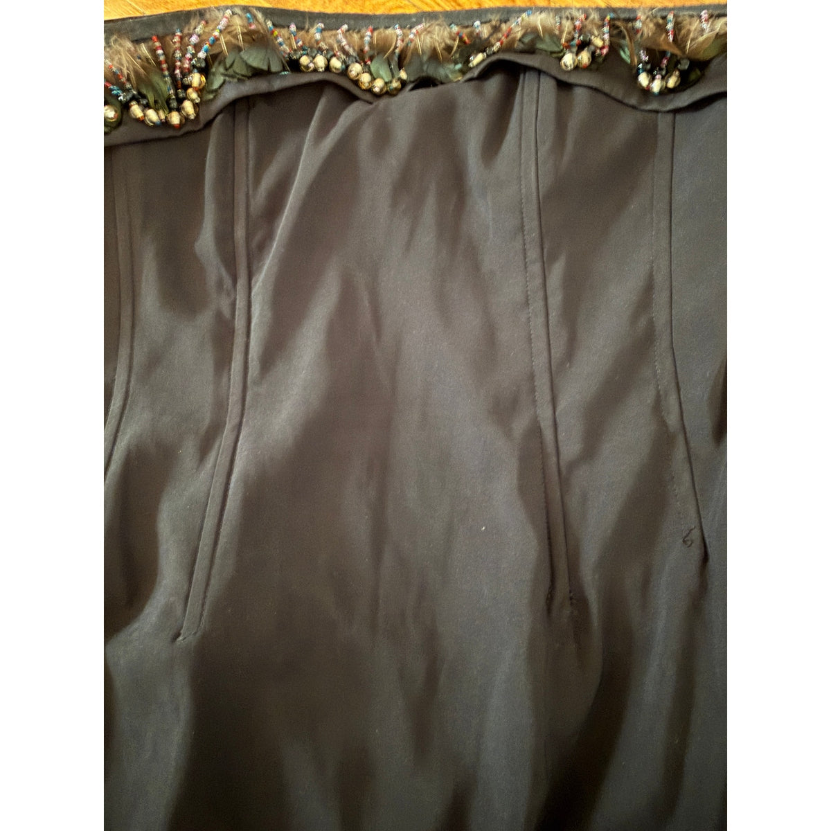 REIMAGINED by Bailey Grace One of a Kind Custom Bead & Feather Mini Dress - M