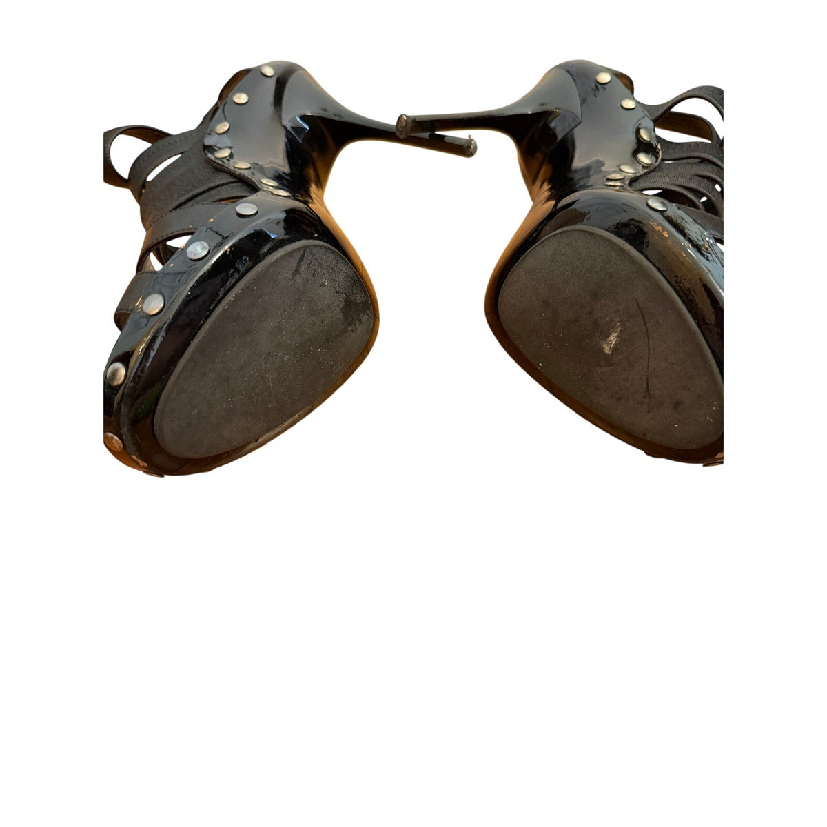 Jimmy Choo Black Studded Multi-Strap Cage Sandal Heels EU 38.5 - Image 4