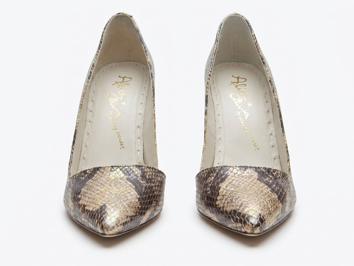 Alice + Olivia Snakeskin Pointed Toe High Heel Pumps Size 39 (US 8) - Image 4