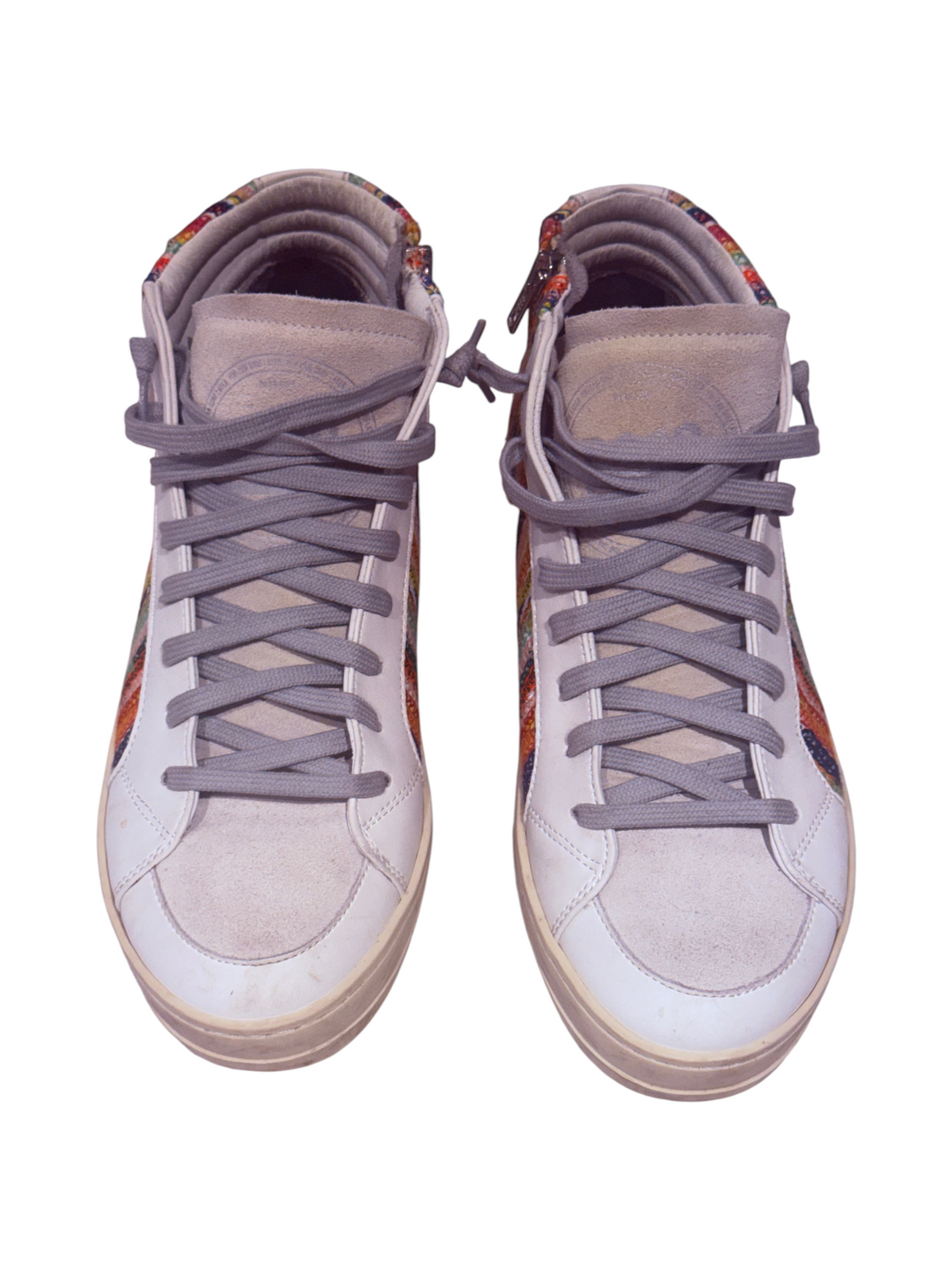 P448 High Top Sneakers Multicolor Leather Suede Side Zipper - EU 39/ US 8 - Image 5