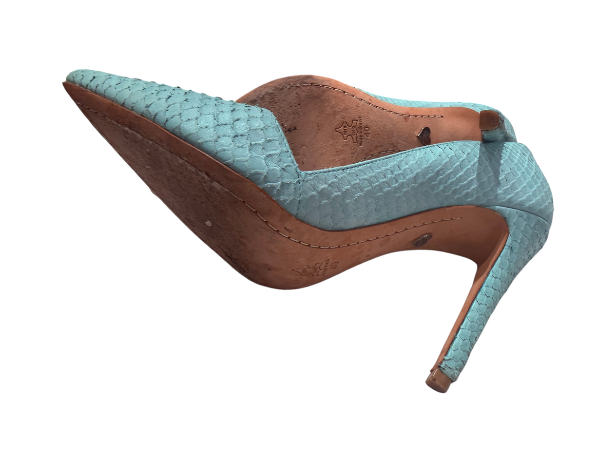 Alice + Olivia High Heel Pumps Size 40 Light Blue Leather - Size 40 (US 9) - Image 5