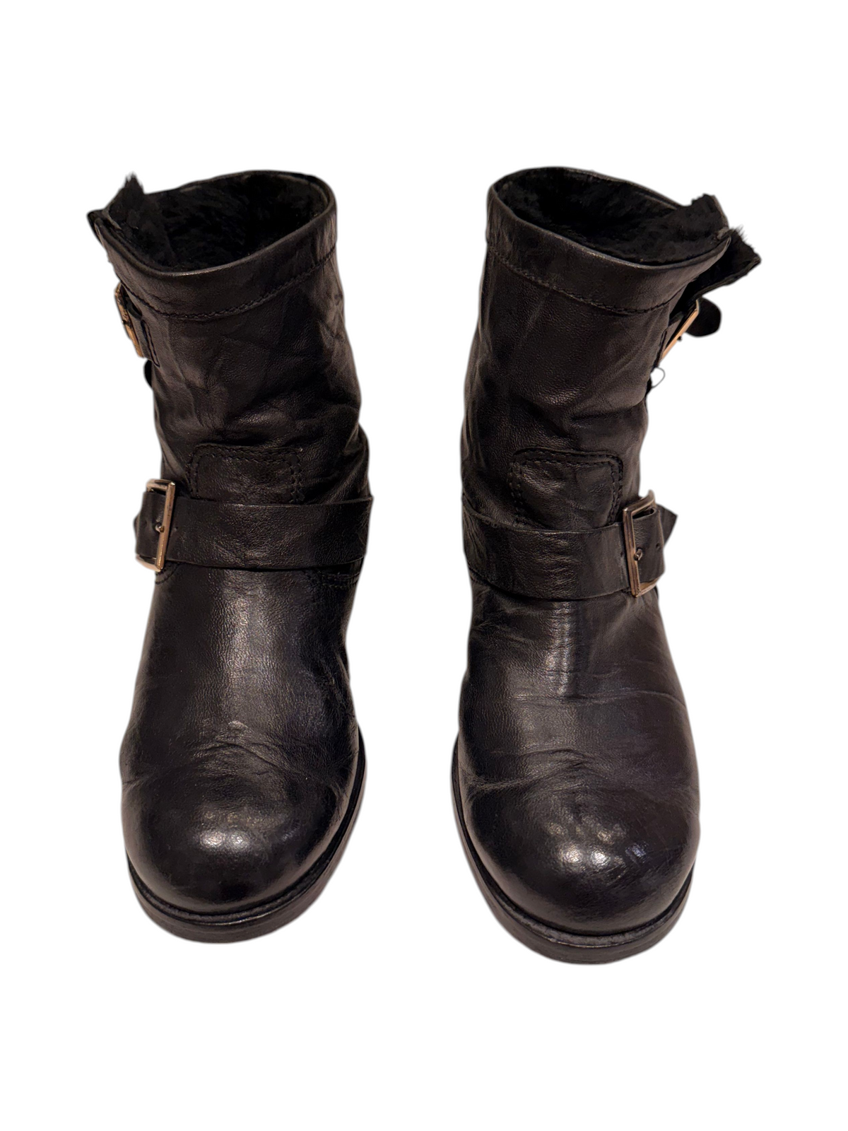 Jimmy Choo Leather Moto Boots Women's 8.5 Black - Image 3