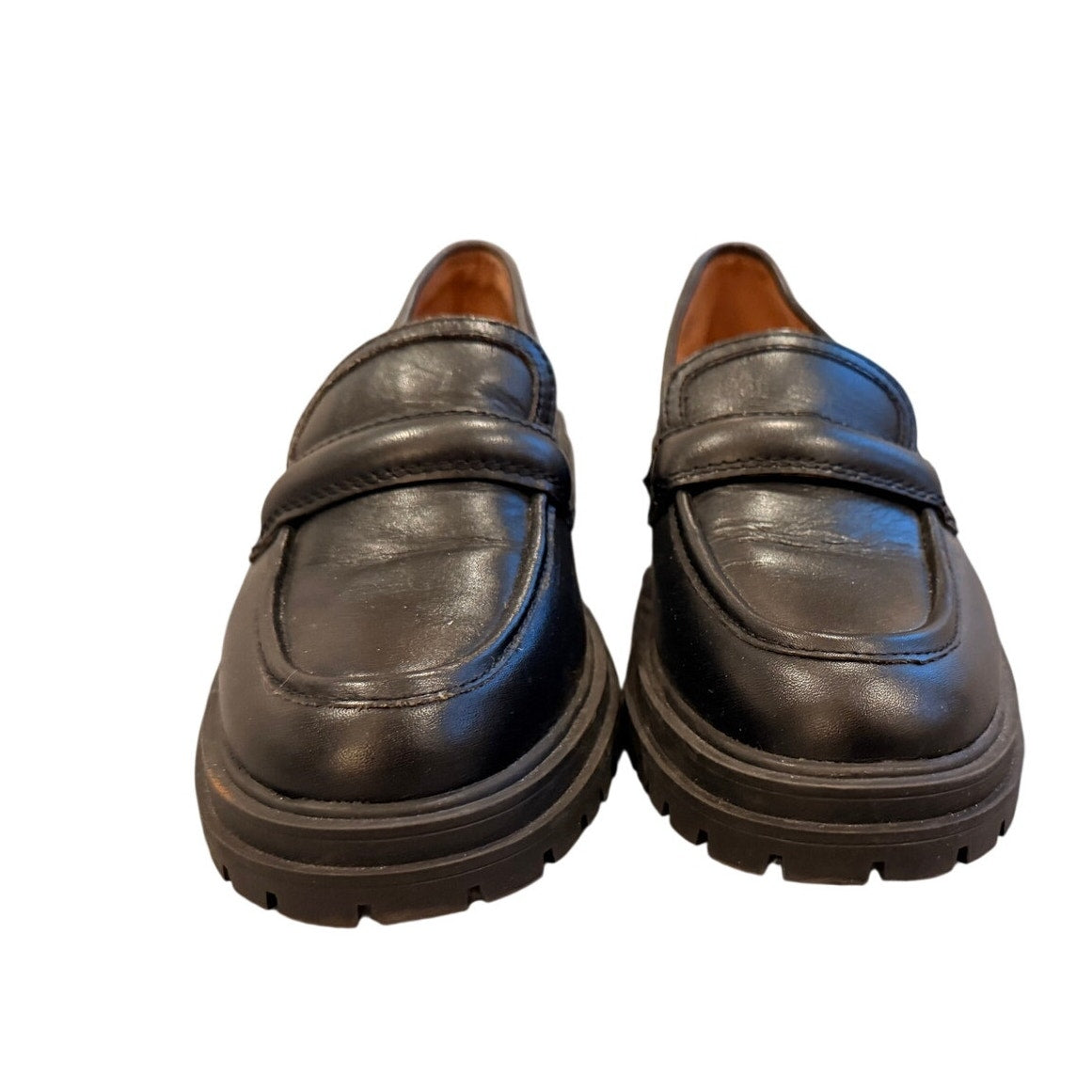 Madewell Black Loafers with Lug Sole - Size 8