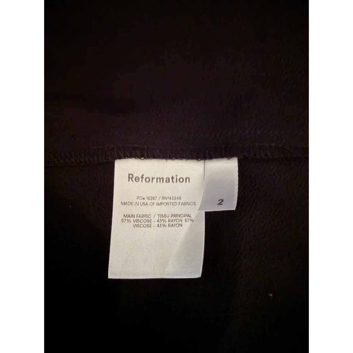 Reformation Sia Black NWT Dress Size 2
