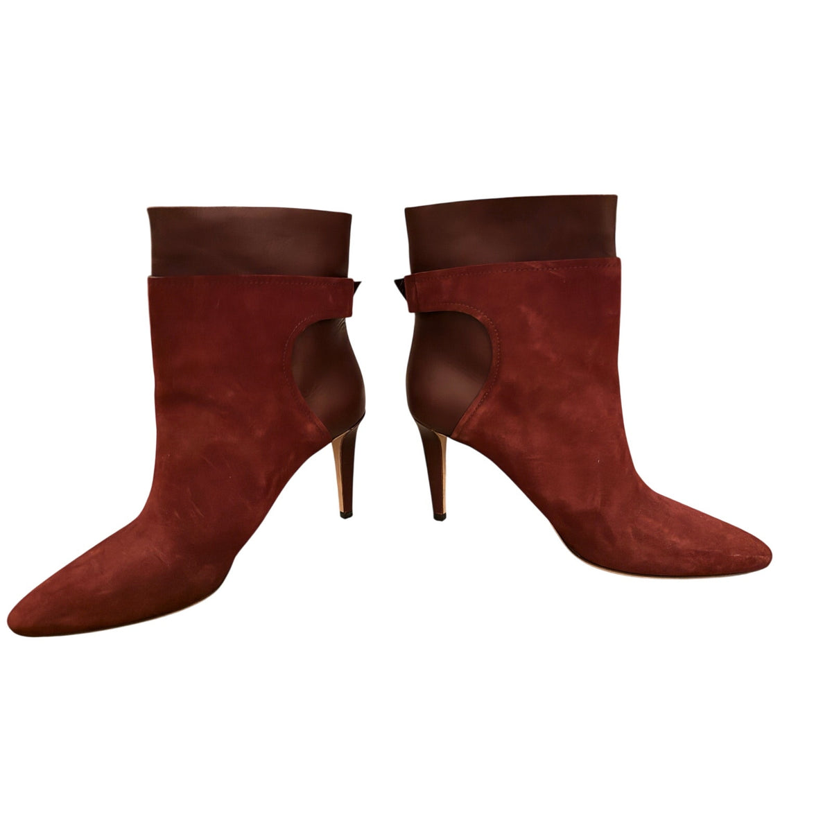 Jimmy Choo Burgundy Suede Pointed Toe Ankle Boots Size 41 / US 10.5