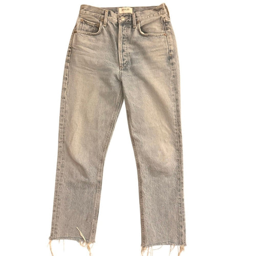 AGOLDE Riley High Rise Straight Crop Jeans Light Wash 24