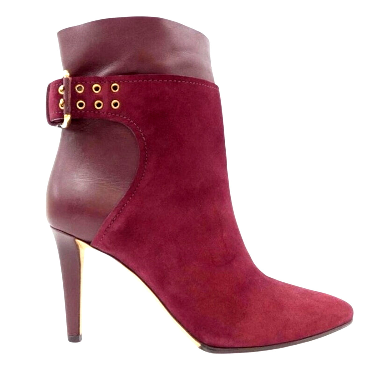 Jimmy Choo Burgundy Suede Pointed Toe Ankle Boots Size 41 / US 10.5