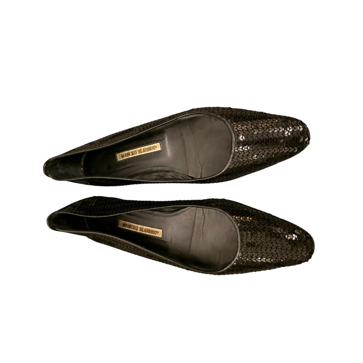 Manolo Blahnik Black Pointed-Toe Flats EU 41 (US 10.5)