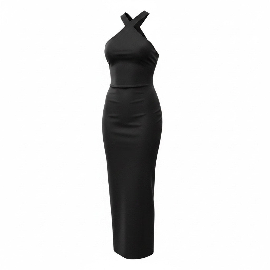 rag & bone Rachel Rib Knit Halter Cutout Dress Black Sz 4
