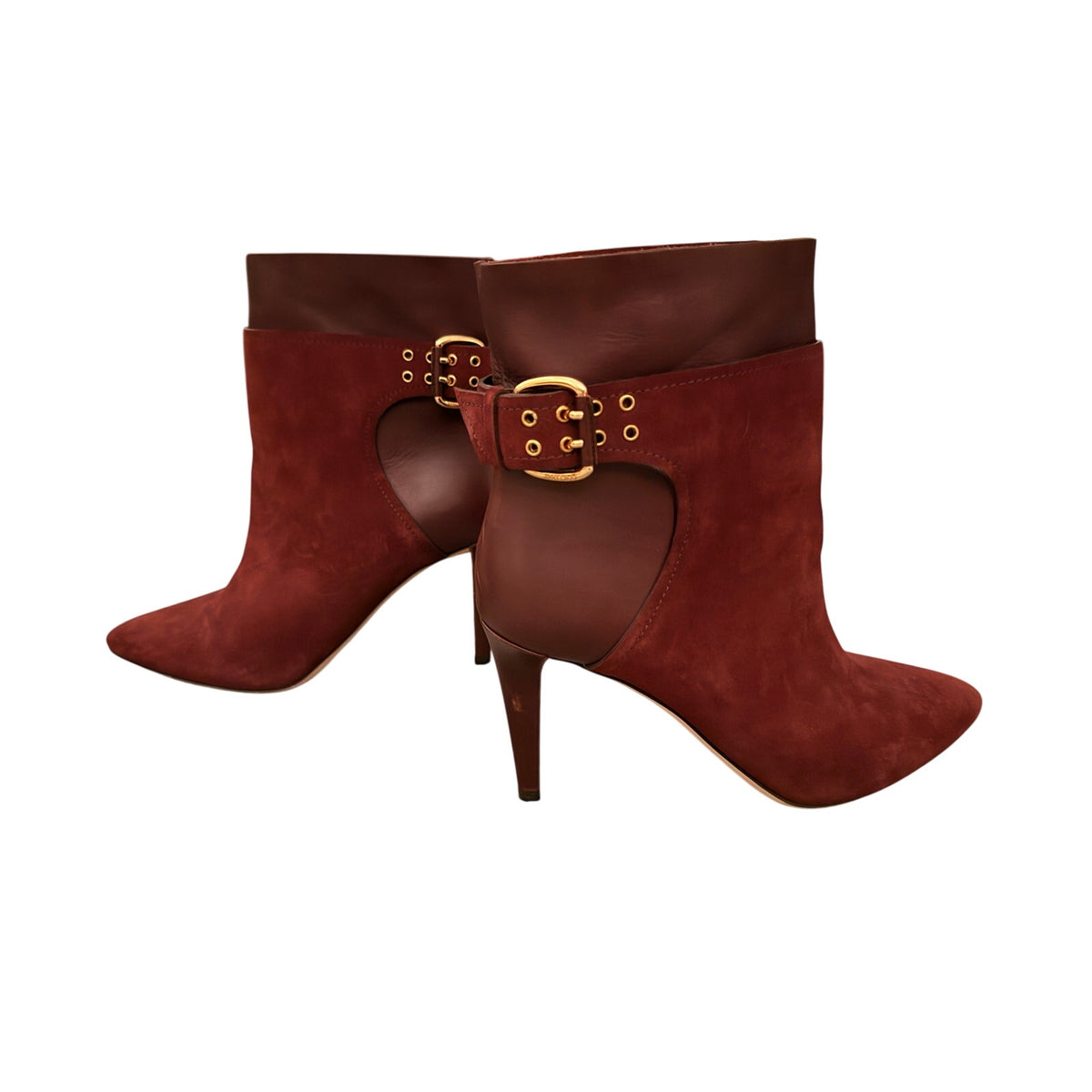 Jimmy Choo Burgundy Suede Pointed Toe Ankle Boots Size 41 / US 10.5