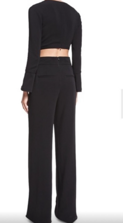 A.L.C. Side-Cutouts Black Crepe Jumpsuit Size 8