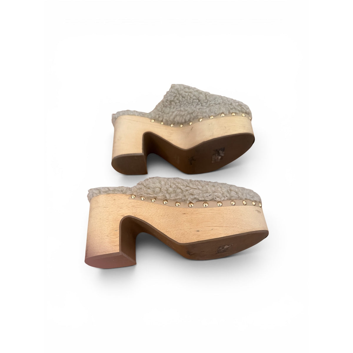 Aster Beige Aster Block Heel Clog Heels Size 8