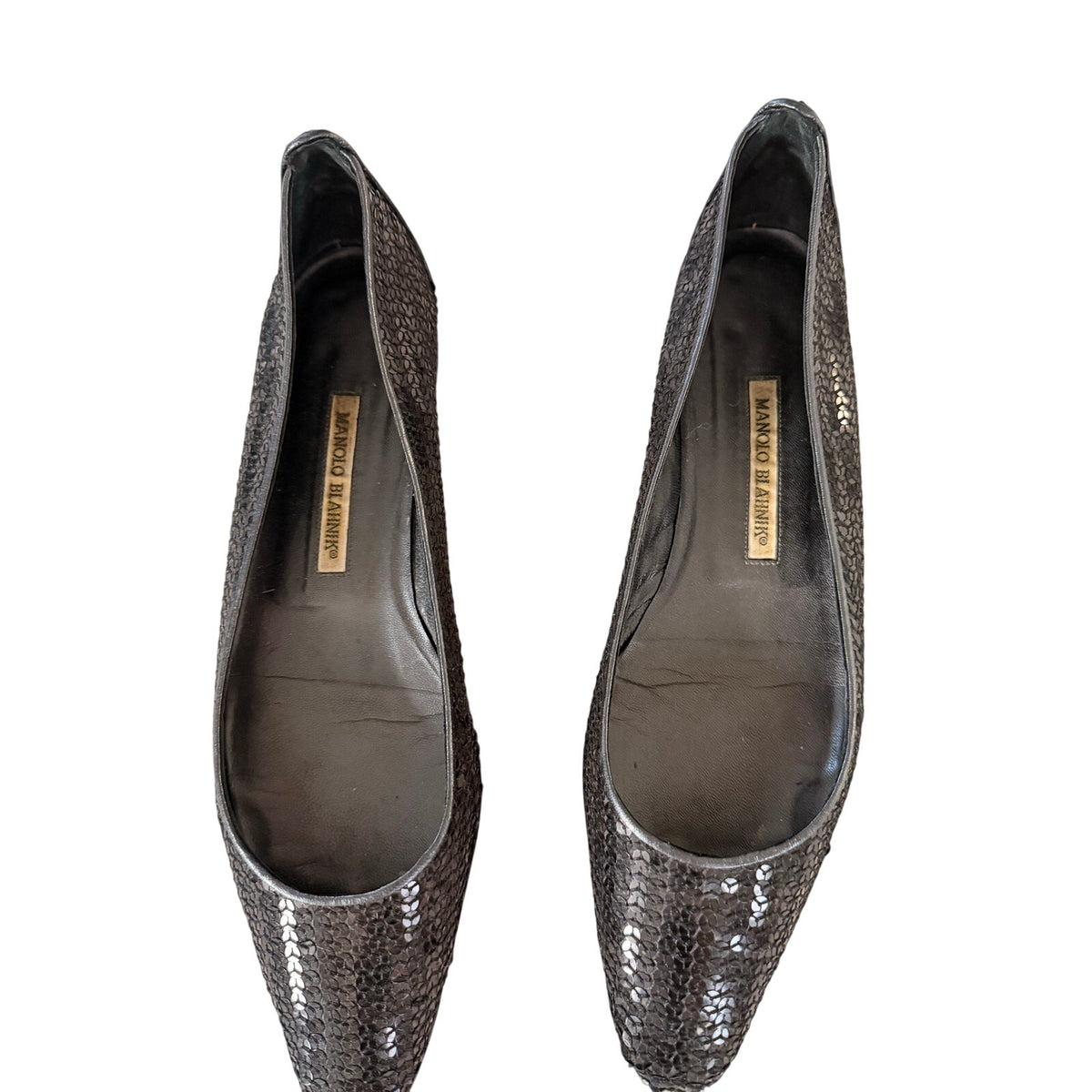 Manolo Blahnik Black Pointed-Toe Flats EU 41 (US 10.5)